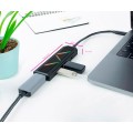 Hub Adaptador Type-C 4 en 1 Nanocable / Conversor USB-C a 2xUSB-A / Type-C PD 100W / HDMI 4K / Iluminacion Led / 10.16.0401