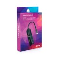 Hub Adaptador Type-C 4 en 1 Nanocable / Conversor USB-C a 2xUSB-A / Type-C PD 100W / HDMI 4K / Iluminacion Led / 10.16.0401